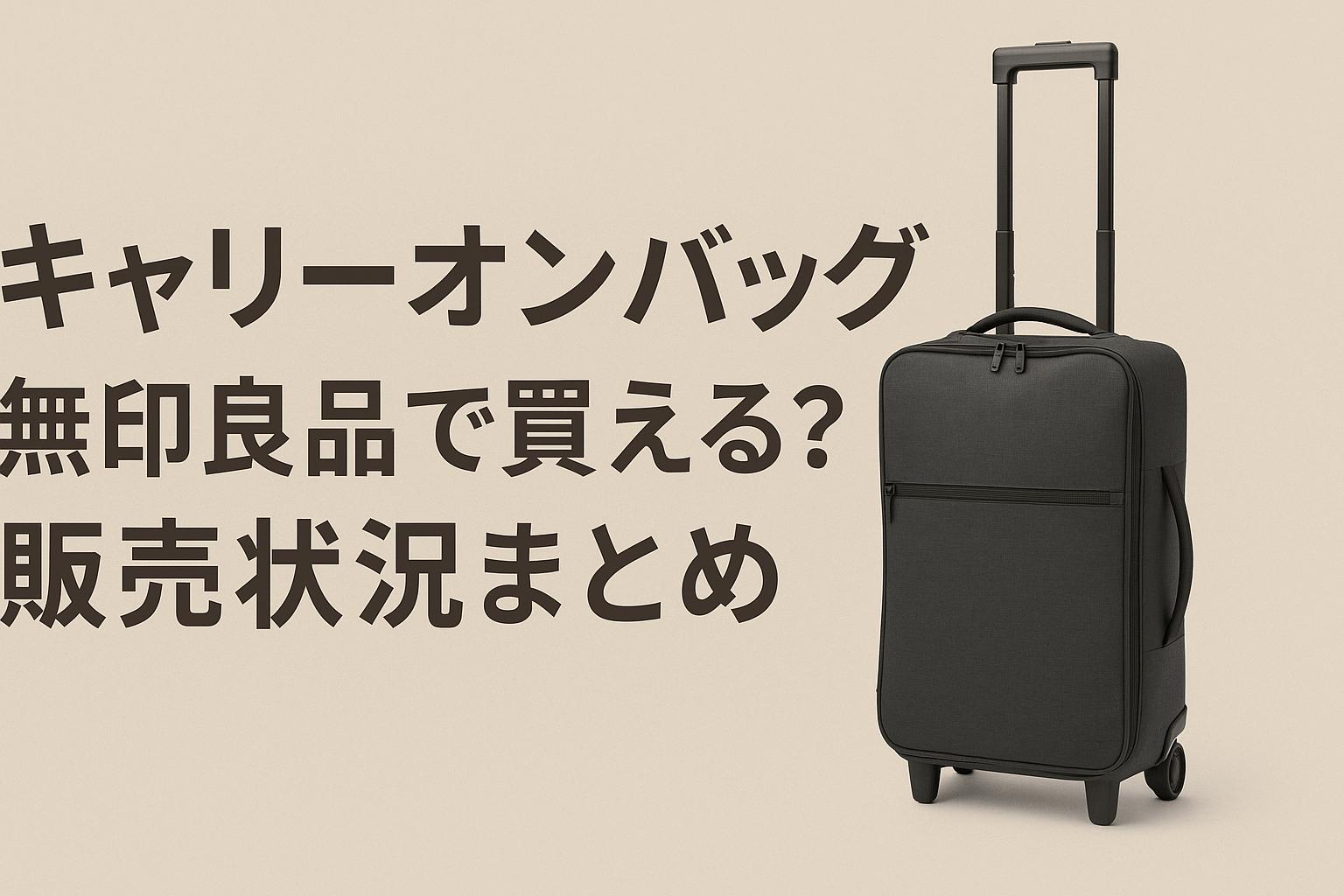 キャリーオンバッグは無印良品で買える？販売状況まとめ