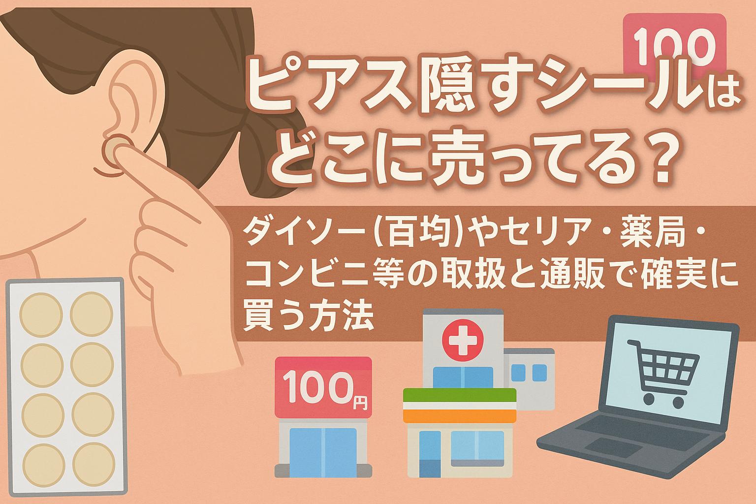 ピアス隠すシールはどこに売ってる？ダイソー(百均)やセリア・薬局・コンビニ等の取扱と通販で確実に買う方法