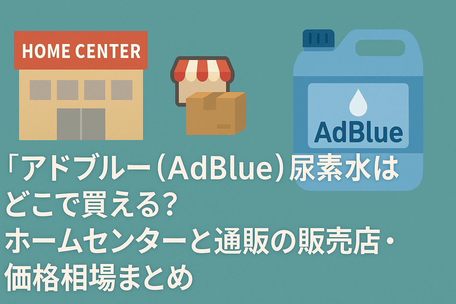 アドブルー（AdBlue）尿素水はどこで買える？ホームセンターと通販の販売店・価格相場まとめ