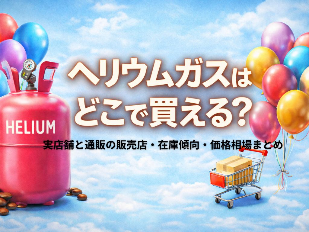 ヘリウムガスはどこで買える？実店舗と通販の販売店・在庫傾向・価格相場まとめ