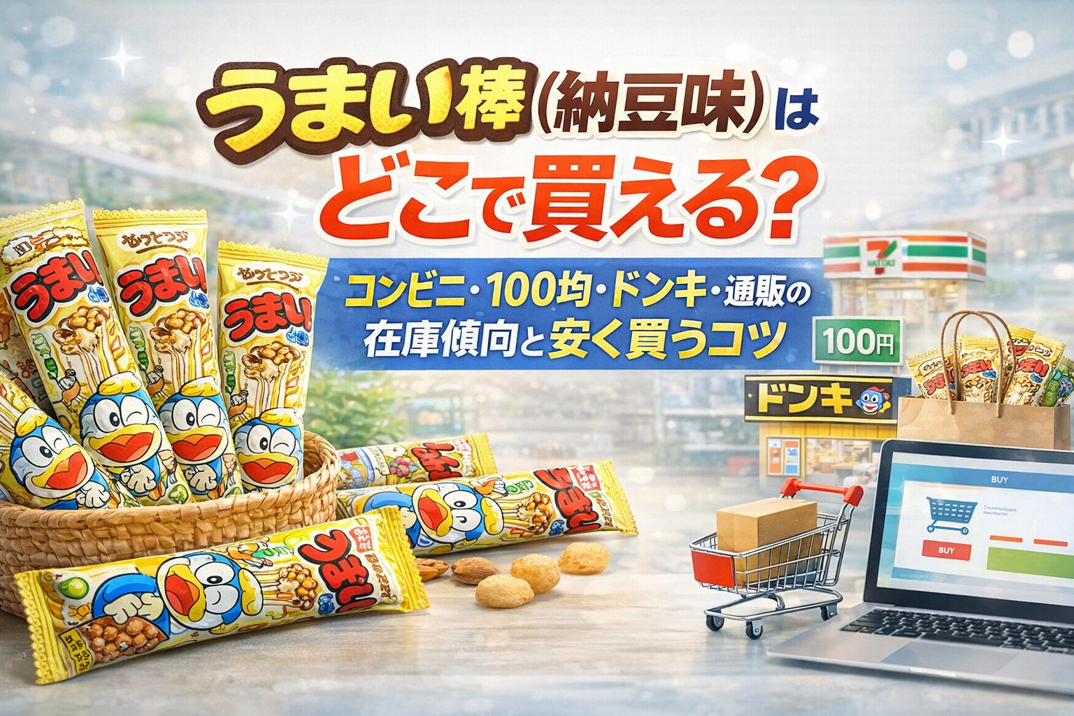 うまい棒（納豆味）はどこで買える？コンビニ・100均・ドンキ・通販の在庫傾向と安く買うコツ