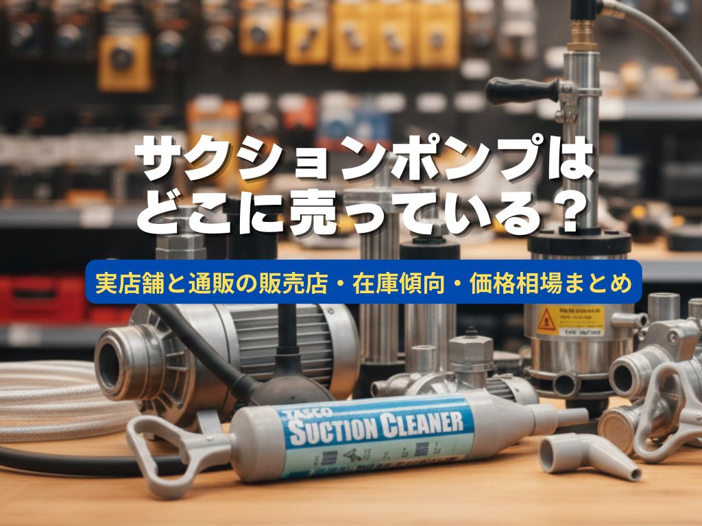 サクションポンプはどこに売っている？実店舗と通販の販売店・在庫傾向・価格相場まとめ